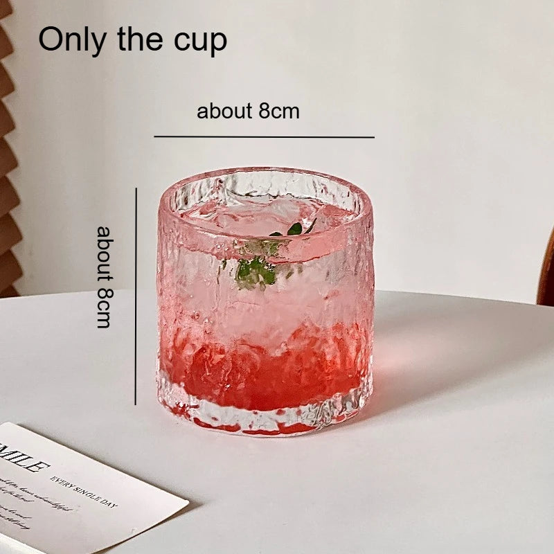 1pc Premium Ins Wind Ice Crack Glass Cup Home Juice Beverage Bar Whiskey Cup Quake 1pc 201-300ml