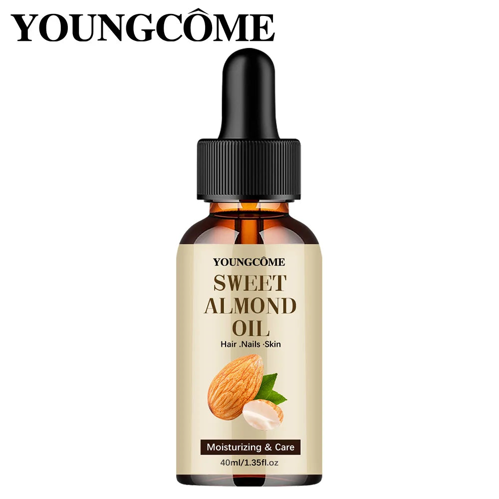 40/60ml Pure Natural Almond Essential Oil Moisturizing Skin Face Hair Care Massage Diffuser Oil Quake