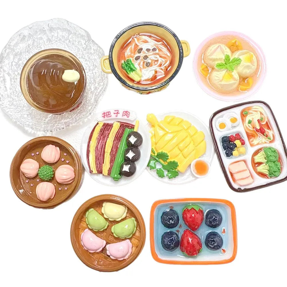 5Pcs Large Miniature Sweet Cake Dessert Noodle Resin Cabochon Fake Food for Decor Making Accessories DIY Dollhouse Kichen Play Quake