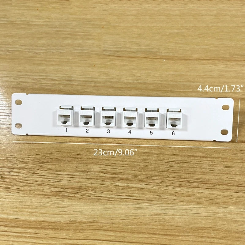 6 Port CAT6 Patch Panel Supports Back CAT6 Unshielded w/ Coded T568A/B Wiring for RJ45 Network Cables Rack/Wall Mount K1KF Quake