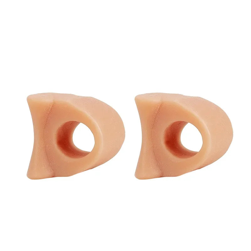1 Pair Separators Toe Bunion Guard Toe Silicone Foot Care Orthopedic Finger Toe Separator Correction Pad Foot Care Tool Quake M92 Beige-2pcs