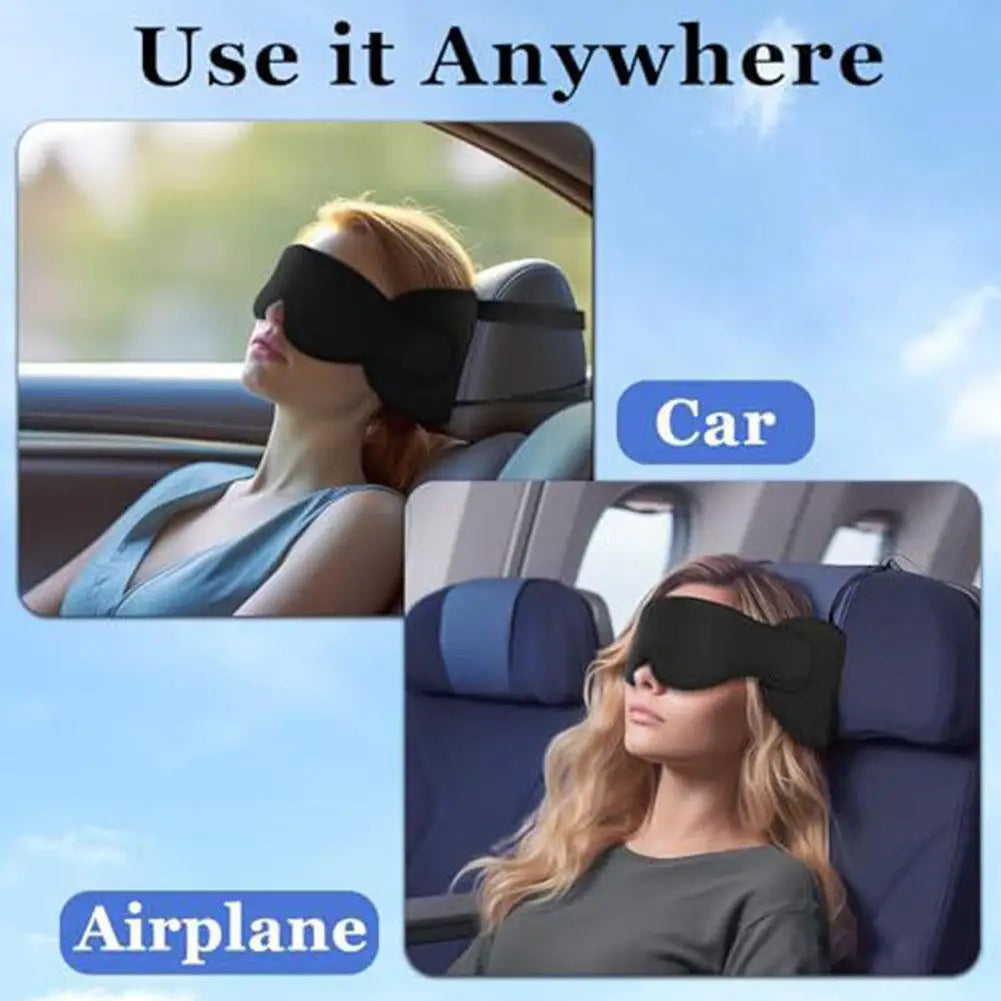 3D Contoured Travel Pillow 100% Blackout Zero Eye Pressure Sleeping Mask Soft Adjustable Travel Accessories Airplane Quake
