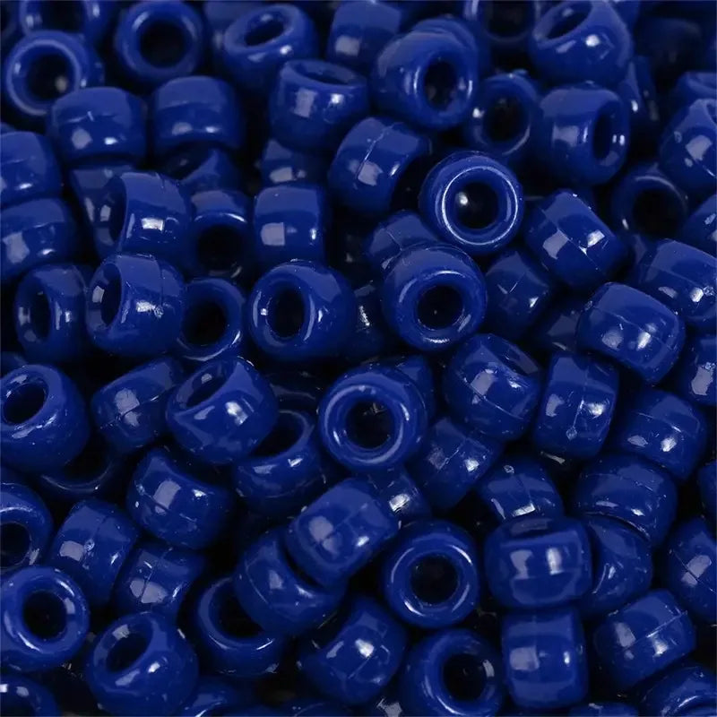 100pcs Colorful Hair Braiding Beads Acrylic Big Hole Beads Pony Hair Beads Jewelry Making Bracelet Necklace Styling Accessories Quake 2