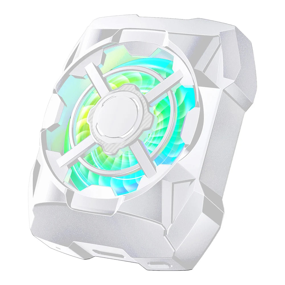 Phone Cooling Fan Rechargeable 3 Speeds Adjustable Phone Heatsink Wireless Magnetic Game Cooler for Android Smartphones & iPhone Quake WHITE