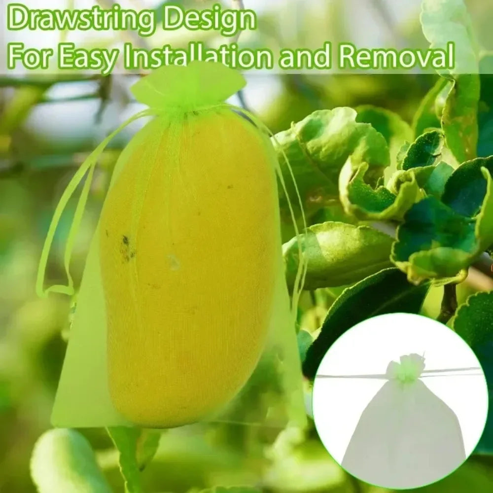 Fruit Protection Mesh Bags Reusable Insect Proof Drawstring Bags Pest Barrier Covers for Fruit Trees Plants Home Garden Supplies Quake