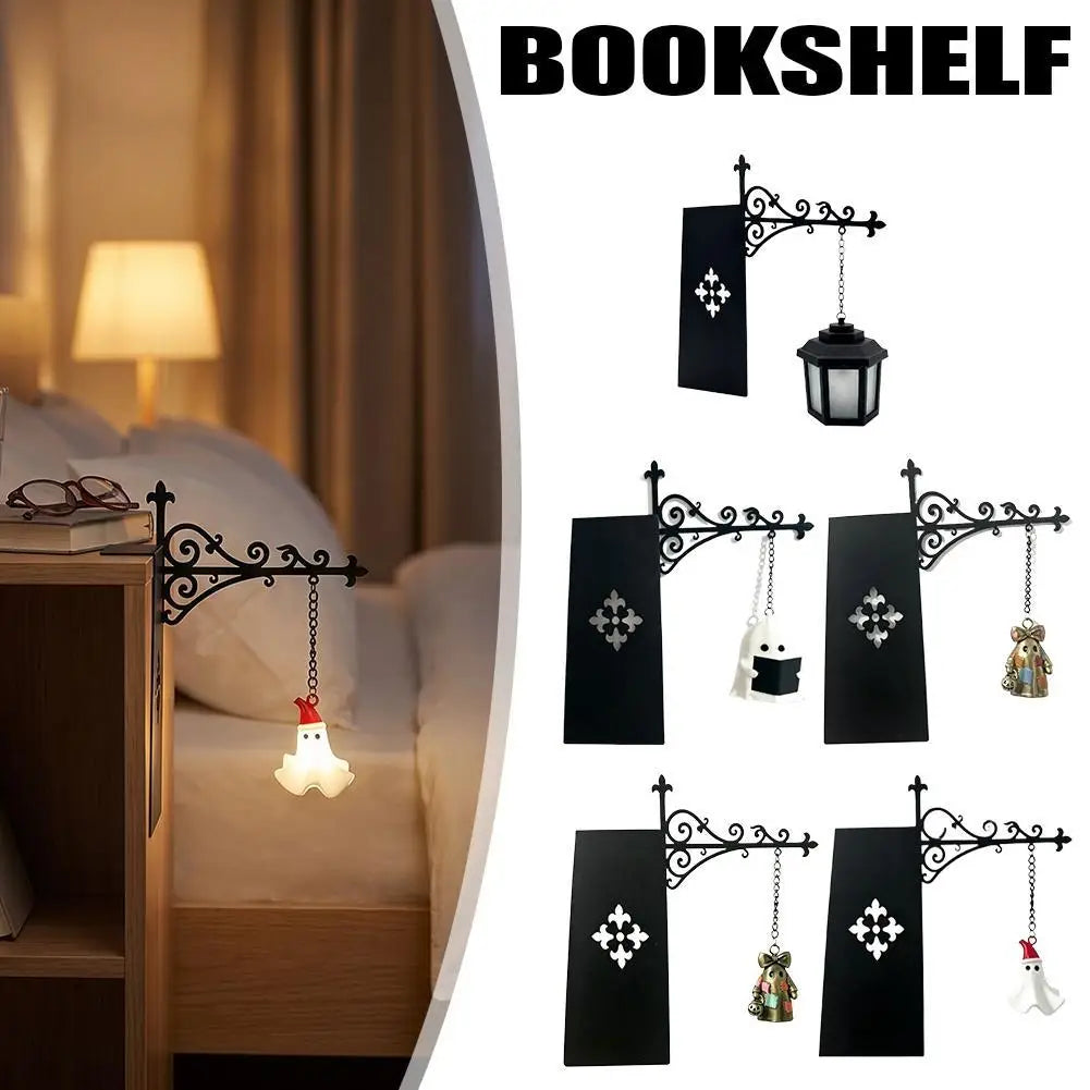 Cute Ghost Halloween Bookshelf Light Decorative Night Lamp Soft Glow Shelf Lantern for Bedroom Study Desk Home Decor Quake D
