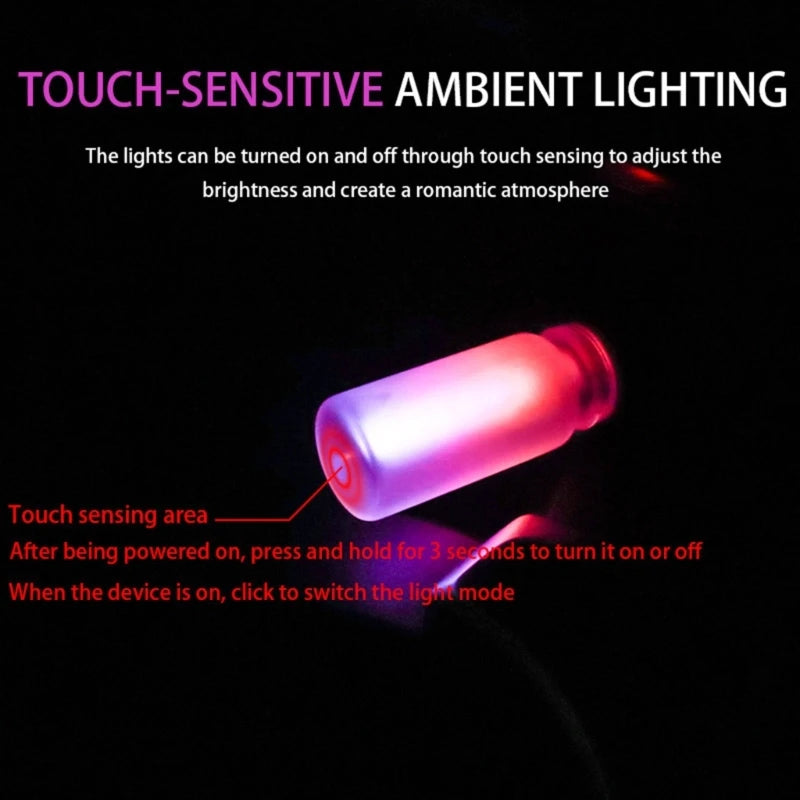 LED Frosted Glass Design Touch Control Ambience Light USB Power For Automotive and Indoor Decor Lighting Solution H8WE Quake
