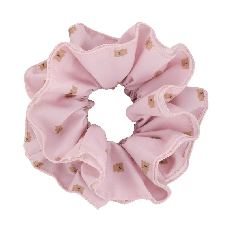 Cute Cartoon Bear Scrunchies Elastic Hair Bands Girls Sweet Hair Rope Ties Women Ponytail Holder Rubber Bands Hair Accessories Quake