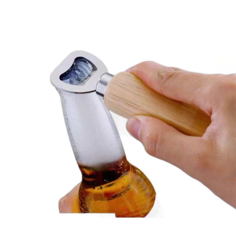 Handle Beer Bottle Opener, Stainless Steel Portable Soda Cap Lifter Simple Beverage Bottle Opener For Home Bar Camping Use Quake