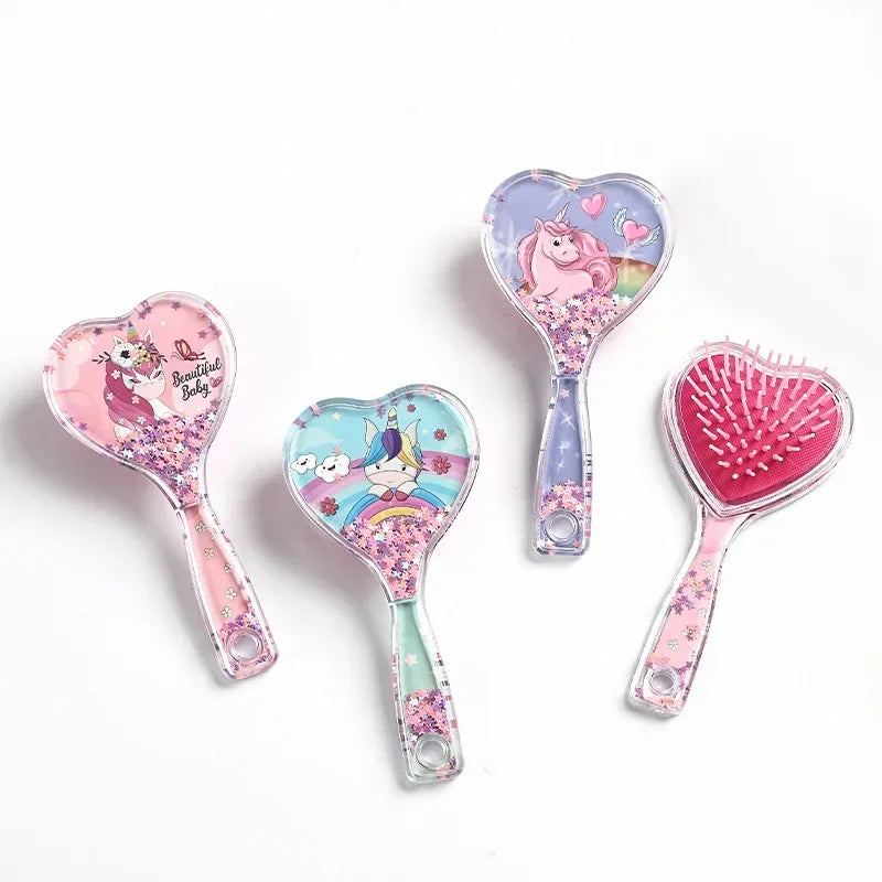 New Heart Magic Combs Unicorn Hair Brushe Tangle Detangle Shower Massage Hairbrush Combs Anti-static Massage Salon Accessories Quake