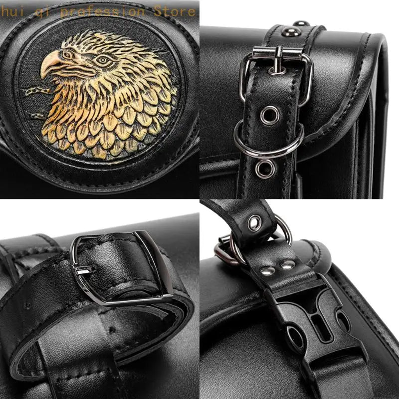Motorcycle Tool Bag Waterproof PU Leather Universal Saddlebag Front Fork Bag H8WE Quake