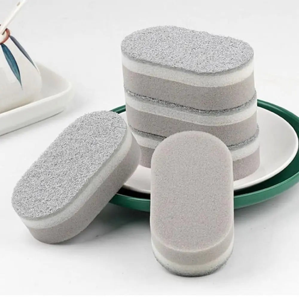 1/2/3Pcs Three-Layers Dishwashing Sponge Double-Sided Decontamination Cleaning Rag Household Cleaning Tools Cleaning Quake