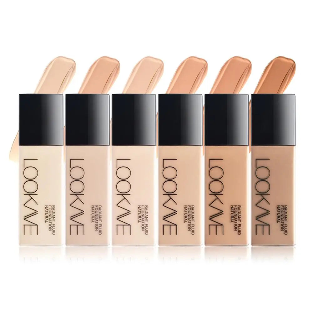 LOOKAVE Liquid Foundation Long Lasting Full Coverage Natural Matte Liquid Foundation Moisturizing Concealer CC Cream Base Makeup Quake