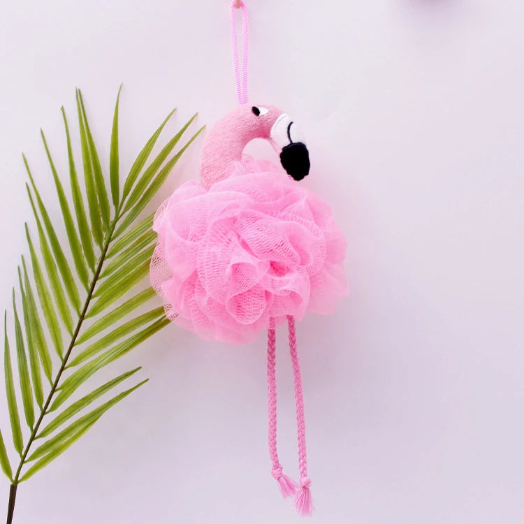 Flamingo Flower Pink Cute Bath Ball Girl Heart Flower Rub Back Foaming Adult Child Bath Flower Quake
