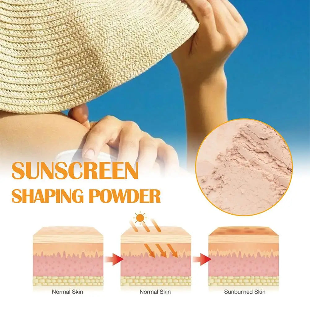 SPF 50 Sunscreen Loose Powder - Waterproof Mineral Sunblock Setting Powder for Face, Oil Control & Matte Finish, Invisible Pore Quake
