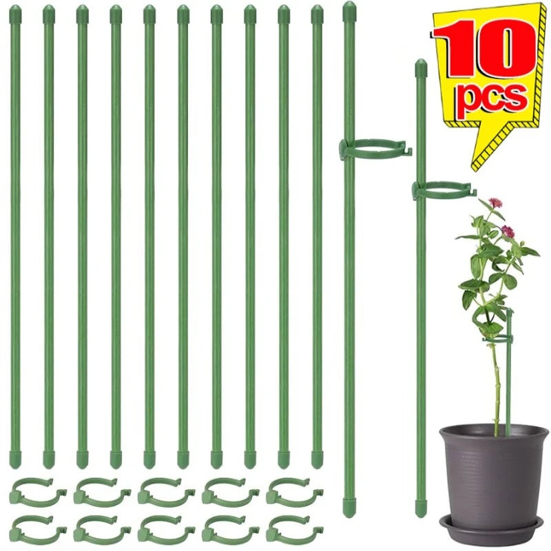 30/40cm Garden Plant Support Pole Orchid Stakes with Clip Adjustable Plant Stand Suitable for Potted Plants Vegetables Tomatoes Quake