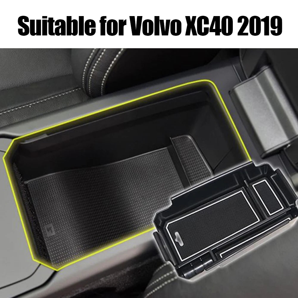 Central Armrest Storage Box 1pc Car Parts Central Armrest For Volvo XC40 2019 Interior Accessories Plastic Car Truck Quake