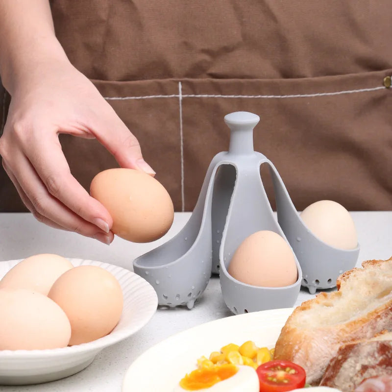 Flexible Egg Boiling Rack Reusable Egg Cooker Holder Tray Kitchen Gadget for Making Perfect Boiled Eggs At Home Quake