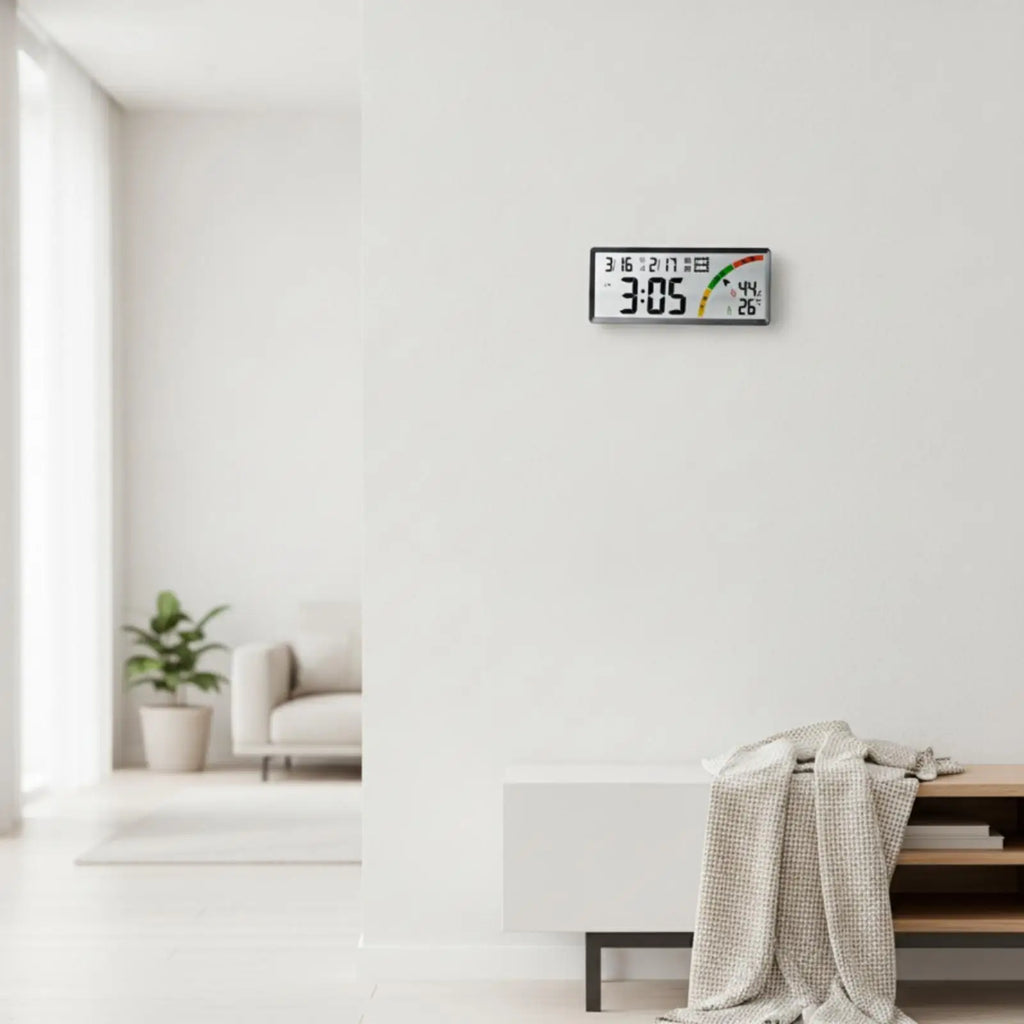 Digital Wall Clock Oversized Digits Wall Clock with Temperature Display Thin Bezel for Office, Living Room, Bedroom Quake 8304Chinese