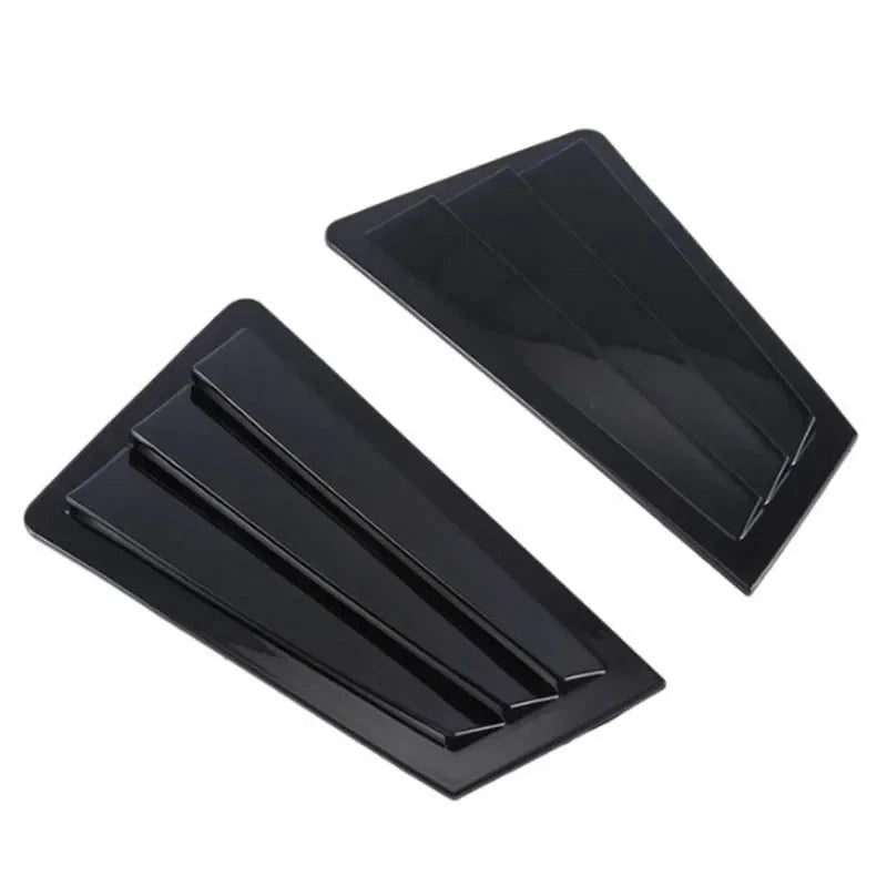 For Mazda 3 Sedan 2003-2008 Car Rear Louver Window Side Shutter Cover Trim Sticker Vent Scoop ABS Carbon Fiber Style Gloss Black Quake Gloss Black