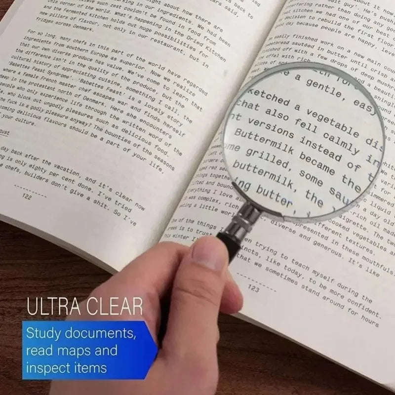 High-end Handheld Magnifying Glass Classic 5x Semi Metallic Circular 60mm for High-definition Jewelry Appraisal Reading Quake