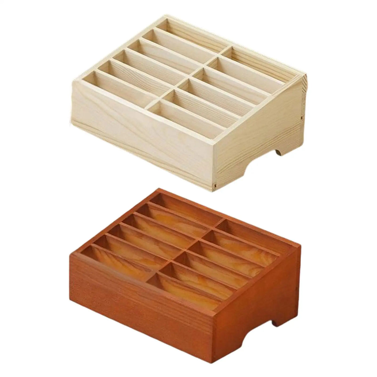 Wooden Cell Phone Holder Storage Box Compact Desktop Container for School Supplies and Repair Shop Convenience Quake