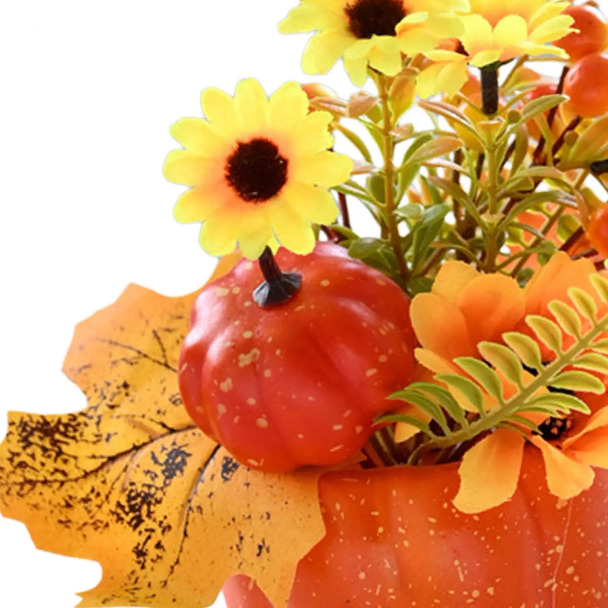 Pumpkin with Flowers Thanksgiving Decoration Fall Pumpkin Centerpiece Halloween Pumpkin Decor Quake