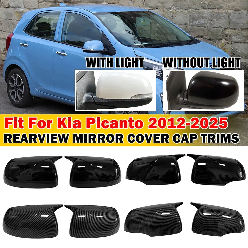 For Kia Picanto 2012-2025 2x Car Sticker Rearview Side Mirror Cover Wing Cap Exterior Case Trim Accessories Vehicle Decoration Quake