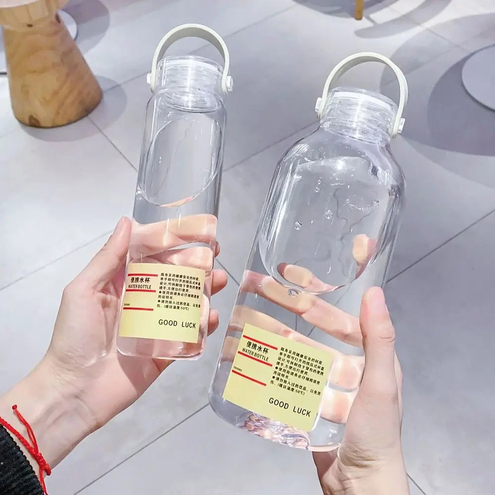 1Pcs 400ML/1L Transparent Plastic Cup Students Simple Water Cup with Text Portable Cup Sports Large Capacity Water Cup Quake