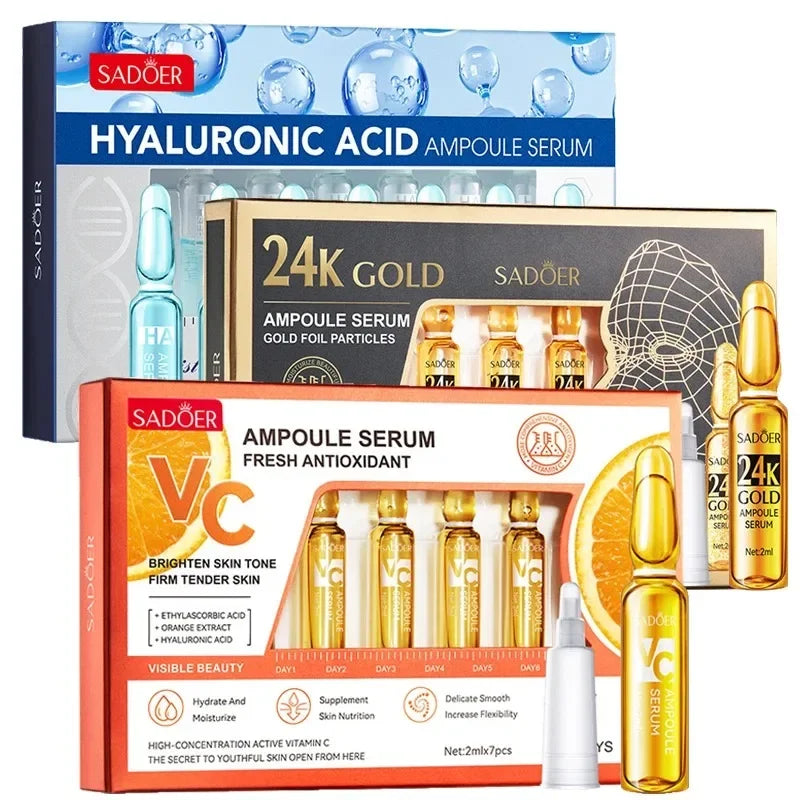 Vitamin C Face Whitening Serum Dark Spots Freckles Removal Hyaluronic Pore Minimizer Anti Aging Wrinkle Remove Golder Essence Quake