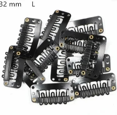 20 Pcs/set U Shape 3.2cm 2.8cm Wig Clips Snap for Women Hair Extensions/Weaving Medium Professional Salon Accessories Hair Clips Quake L black