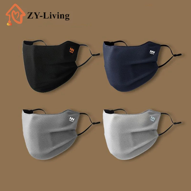 Sun Protection Face Mask For Men Reusable Breathable UV Face Shield Solid Color Washable Face Mask Summer Cycling Face Mask Quake
