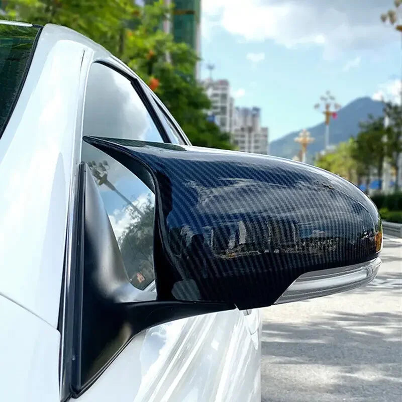 For Toyota Mark X Reiz Wish Prius Car Rearview Side Mirror Cover Wing Cap Exterior Door Rear View Case Trim Carbon Fiber Look Quake
