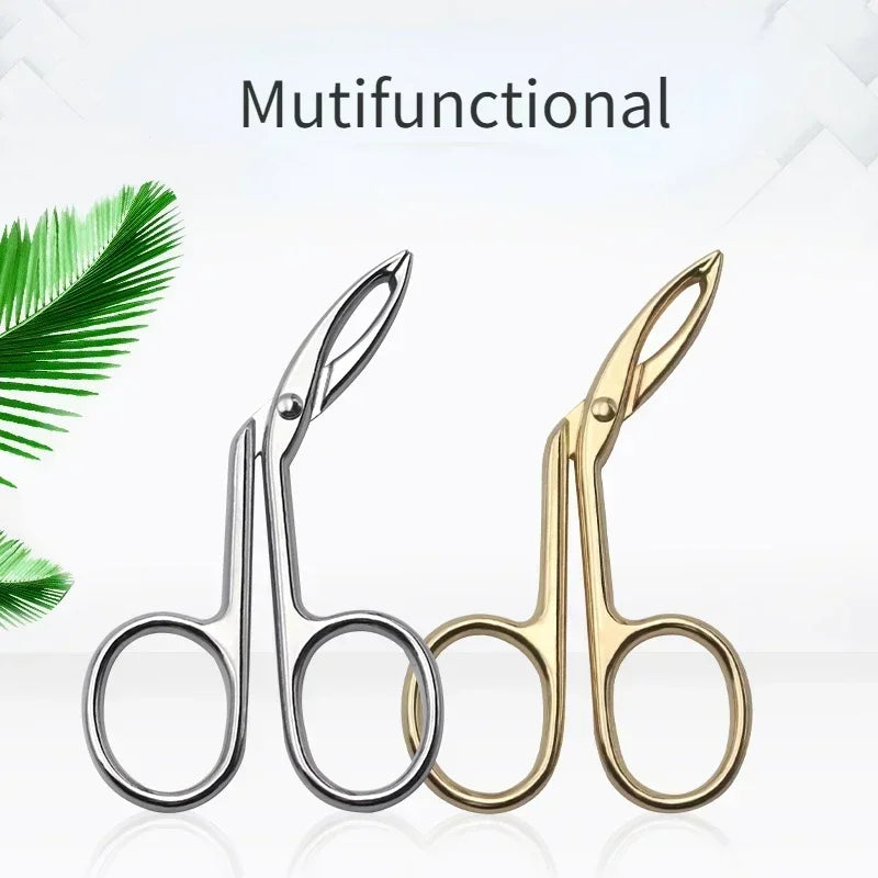 Professional Elbow Eyebrow Pliers Clip Scissors Tweezers Straight Pointed Stainless Steel Eyebrow Plucking Makeup Beauty Tools Quake