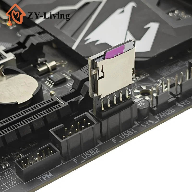 USB2.0 9Pin Header to TF Card Reader Adapter Riser Board for Desktop PC Motherboard Internal Mini Card Reader Converter Quake