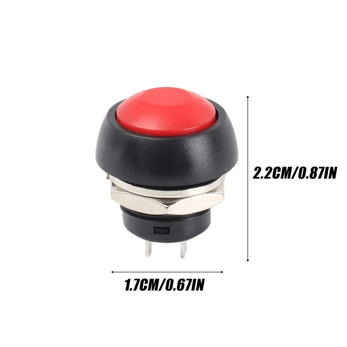 30/1PCS PBS-33B Momentary Push Button Switch with Metal Installation Nut Waterproof Colorful Control Panel Light Button Switch Quake Red 10PCS