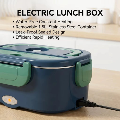 1.5L 60W Electric Portable Lunch Box Food Warmer – Leak-Proof Food Heater for Car or Home Quake