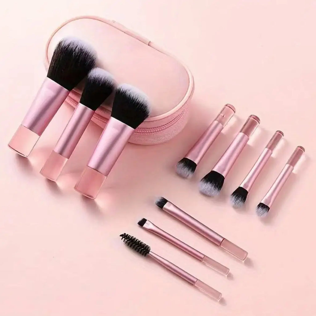 10 Pcs Travel Makeup Brush Set Mini Makeup Brushes Travel Size Small Quake