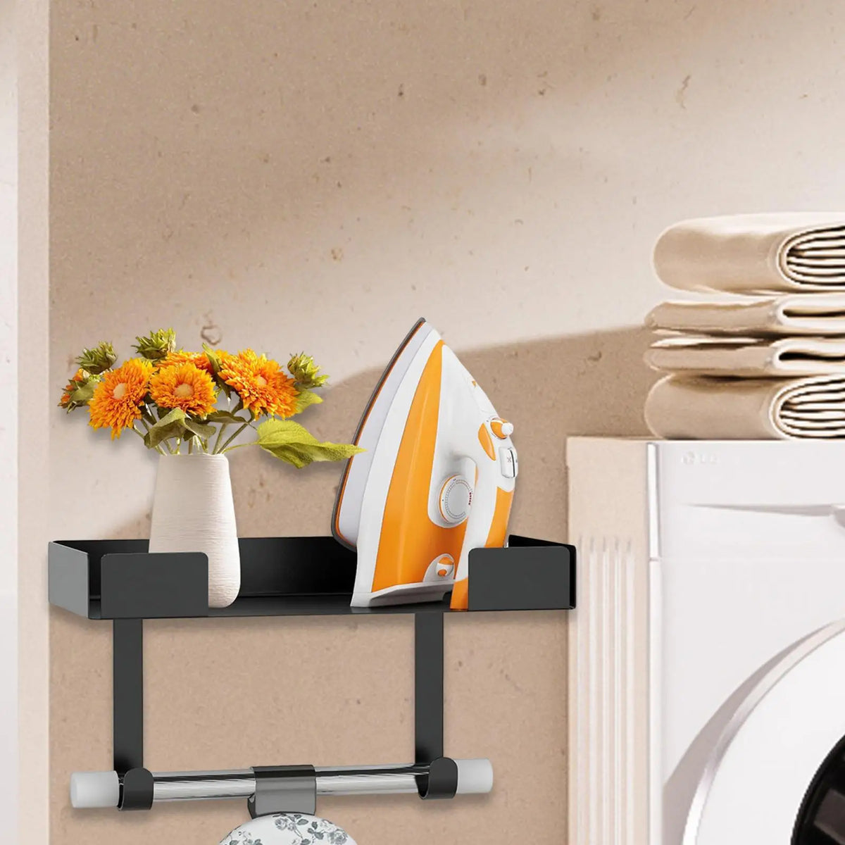 Ironing Board Holder Wall Mount Easy Installation Sturdy Structure Multifunctional Space Saving Laundry Rooms Storage Organizer Quake Default Title
