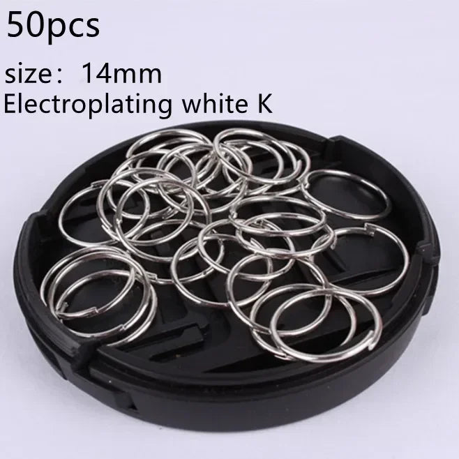 50Pcs Mix Color Hair Braids Dreadlock Beads Hair Cuffs Rings Tube Accessories Opening Hoop Circle 14-18mm Inner Hole Hair Rings Quake 50pcs 14mm NO.5