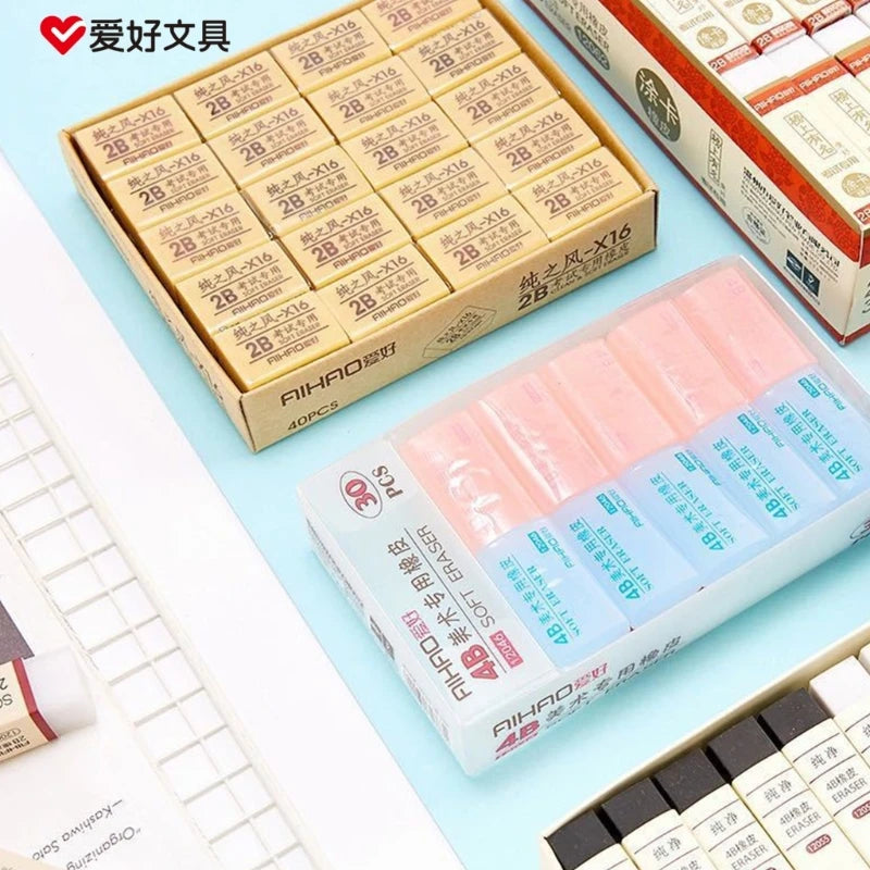 Rubber Erasers Smudge Free Beige 2B Eraser School Supplies for Classrooms, Teachers, Home School, Office, Art Class K1KF Quake Default Title