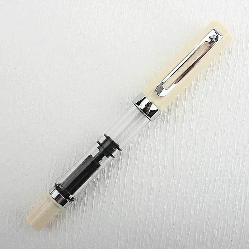 High Quality 3059 Piston Fountain Pen Resin Transparent Ink Pen EF/F Nib 0.38/0.5mm Fountain Pen Business Gif Quake 3059-3 F0.5MM