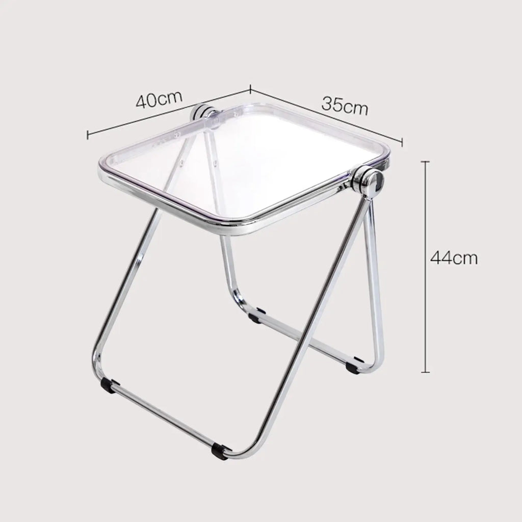 Folding Tray Table Dinner Tray Table Practical Sturdy Non Slip Multipurpose Acrylic Small Space Tiny Desk for Dorm Apartment Quake