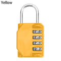 Rust-proof Waterproof Metal Code Lock Travel Accessories 4 Dial Digit Padlock Password Lock Quake yellow
