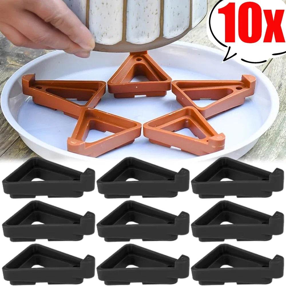 10/5Pc Flower Pot Feet Ventilation Anti-rot Base Raised Flower Pot Foot Pad Breathable Triangle Tray Garden Potted Planting Tool Quake