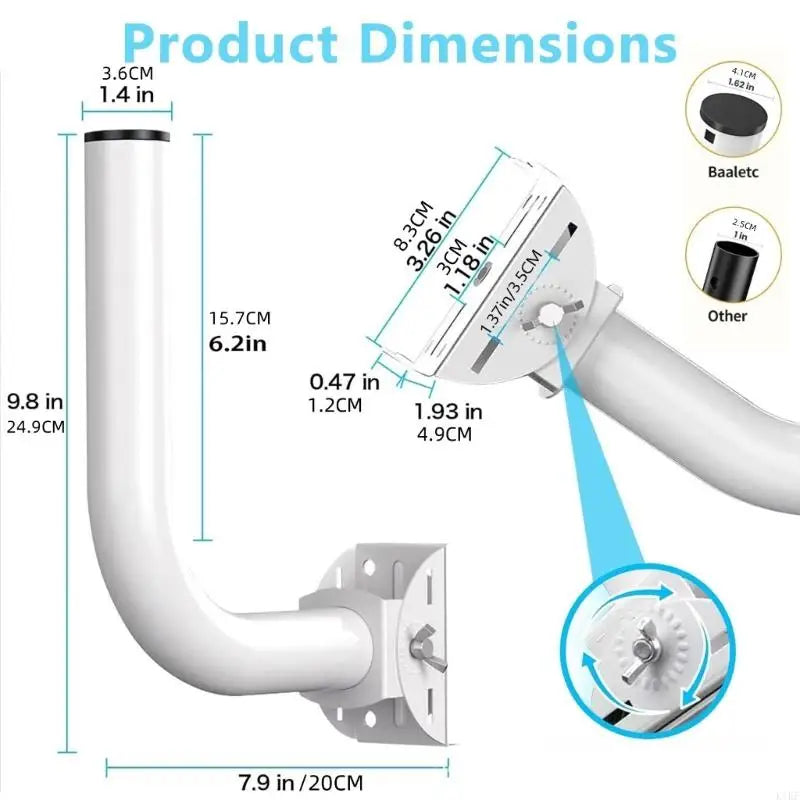 Wireless Bridge Mount Set with 2 Adjustable Iron Supports, Wall and Post Installation Hardware, and Fine Vertical and K1KF Quake