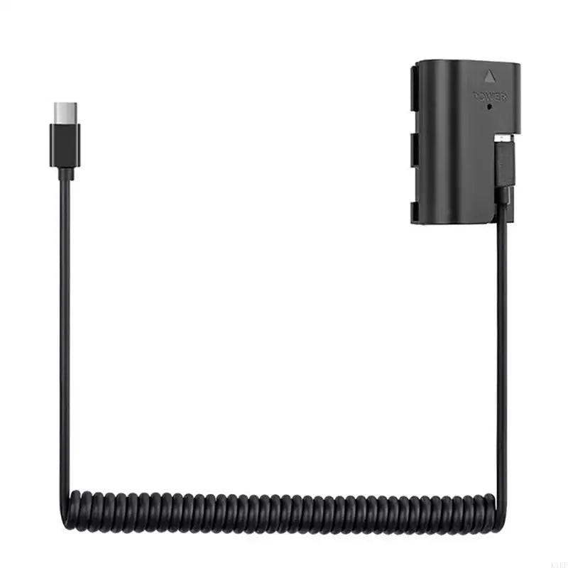 Portable Spring Type C to LPE6 Dummy Battery Power Cable for R 90D 80D 70D 60Da Mark 6D Mark 7D Mark K1KF Quake 120cm