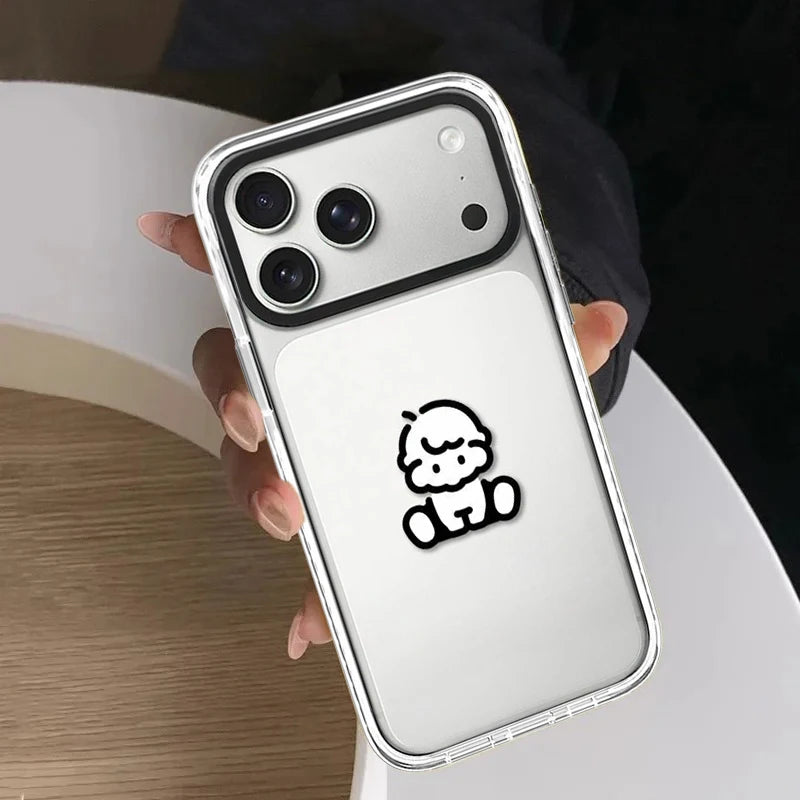 6090674 White Border Magnetic Phone Case Cover for IPhone 13 14 15 16 17 18 Pro Max Case Quake
