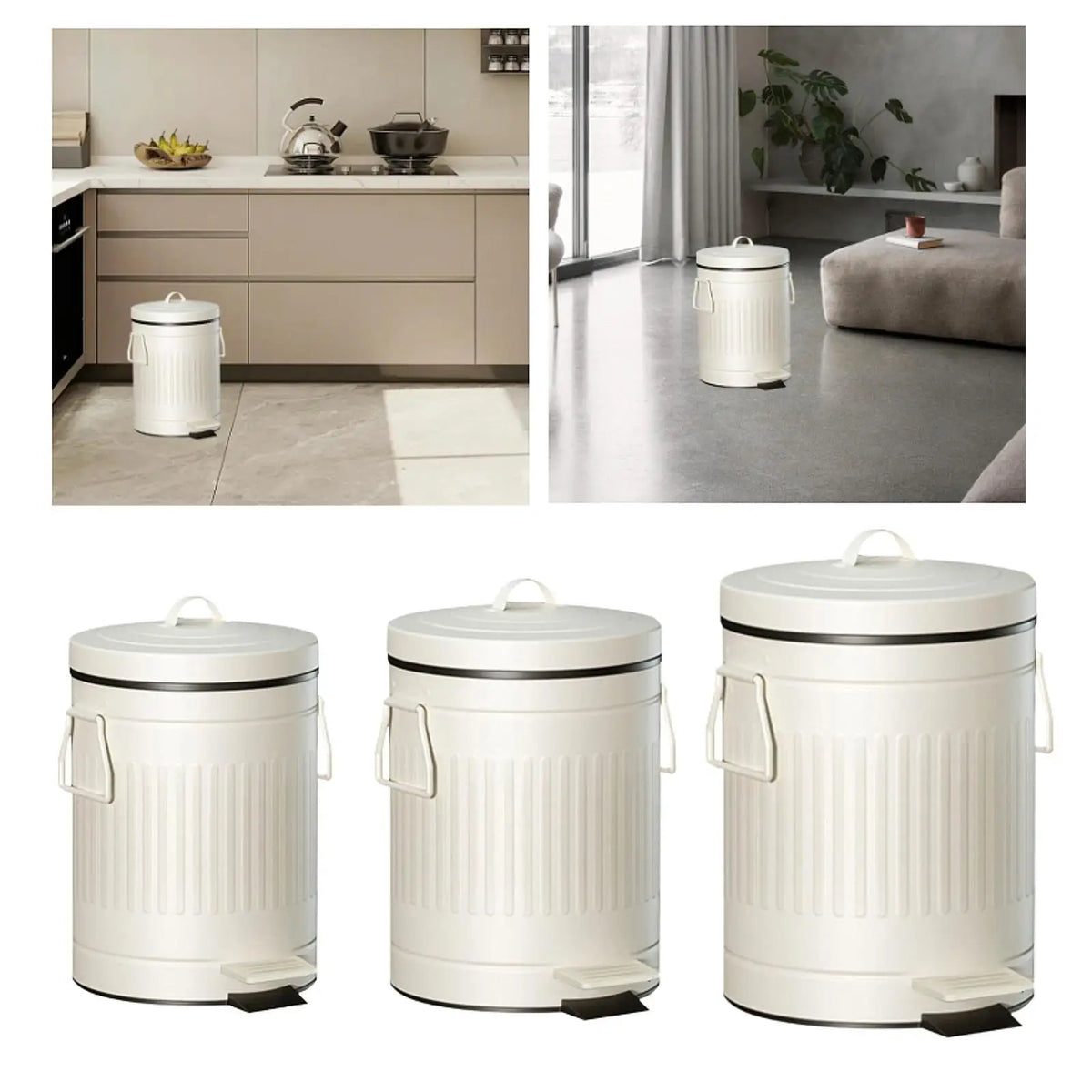 Foot-Operated Trash Bin with Inner Bucket for Kitchen Garage Restroom Dorm Quake