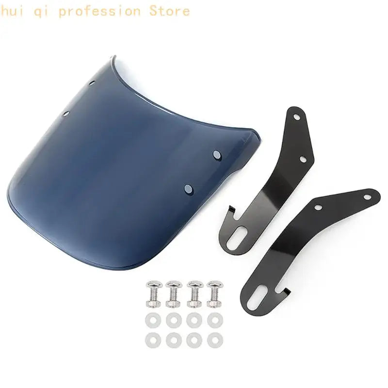 Motorcycle Windshield Universal Fitment for 4-7inch Headlights Heavy Duty ABS Metal Frame Enhanced Visibility Guard H8WE Quake Smoky color CN